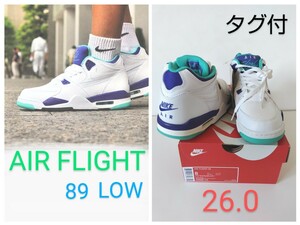 タグ付 26cm NIKE AIR FLIGHT 89 LOW ナイキ エアフライト ホワイト 箱付 未使用スニーカー 正規品