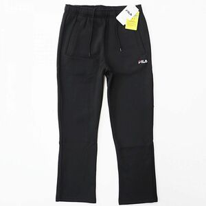 ★フィラ FILA 訳あり メンズ UVカット 裏起毛 保温 カジュアル スウェット ロング パンツ 黒 Lサイズ [HM45] 一 四 弐★QWER★