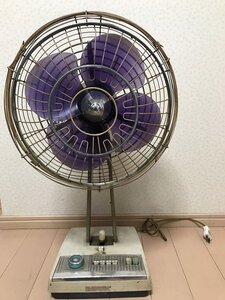 ★【現状渡し　基本動作OK】　希少　東芝　TOSHIBA　MG型　【電球付き】　紫　４枚羽根　30cm　扇風機　アンティーク　骨董　ビンテージ