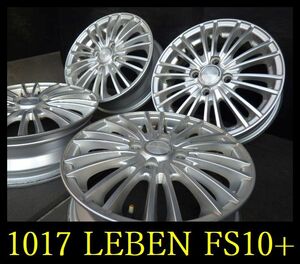 【1017】T6003114◆LEBEN FS10+◆14x4.5J 4穴 PCD100 +45◆4本◆N-BOX N-ONE ライフなど