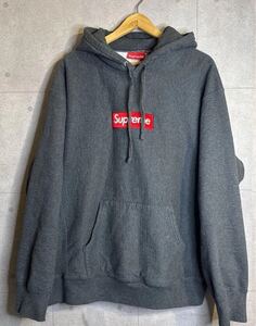 Supreme Box Logo Hooded Sweatshirt シュプリーム ボックスロゴ チャコール グレー L パーカー