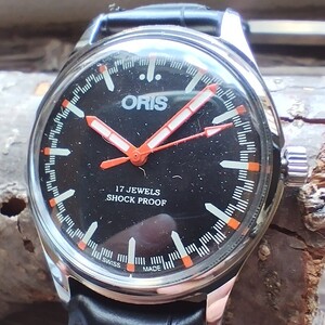 美品！●オリス■ORIS 手巻き機械式1980年代ヴィンテージメンズ腕時計アンティーク即納 男性人気ブランド　