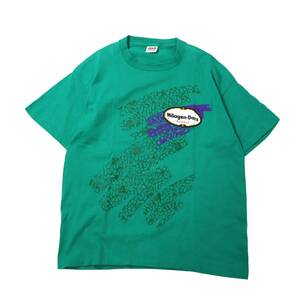 [XL] レア 90s Haagen Dazs 桜 プリント Tシャツ グリーン USA製 Anvil ハーゲンダッツ 企業 緑 black flag ビンテージ vintage 80s