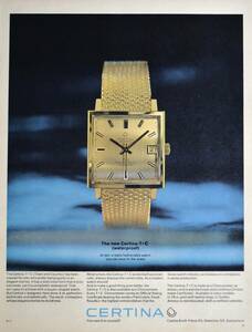 稀少・時計広告！1968年サーチナ 時計広告/Certina-T+C Automatic Watch/W