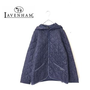 1D2095-T◆LAVENHAM ラベンハム ダウンジャケット スナップボタン フード 薄手生地◆size36 パープル メンズ トップス ポリエステル100