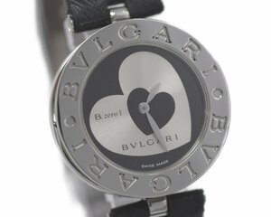 [中古品] 稼働品【BVLGARI】ブルガリ B-zero1 ビーゼロワン BZ30S ブラック ダブルハート文字盤 クォーツ レディース 動作OK 中古品