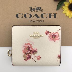 COACH 財布 ★大人気★ スナップ ウォレット シグネチャー キャンバス ウィズ マルチ フローラル プリント C8691 IMCAH 新品