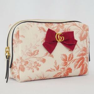 【極美品 日本限定】 GUCCI グッチ ハーバリウム GGマーモント ポーチ マルチケース 小物入れ メイクポーチ 花柄 キャンバス レザー 442690