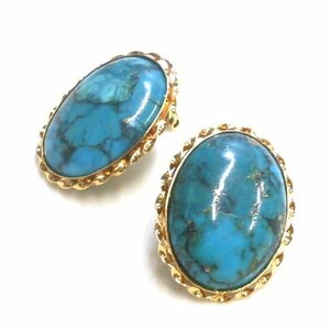 J◇K18 ターコイズ イヤリング イエローゴールド 18金 トルコ石 天然石 パワーストーン turquoise yellow gold earrings【ネコポスOK】