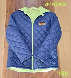 ZIP WORKS　リバーシブルコート　150サイズ　ネイビー×グリーン