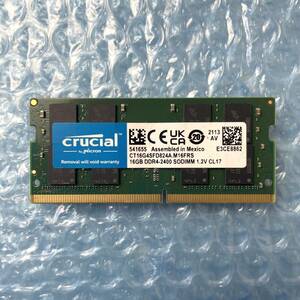 crucial 16GB×1枚 計16GB DDR4-2400 1.2V CL17 中古 ノートPC メモリ【NM-407】