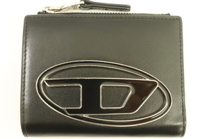 【中古】 DIESEL レディース財布 - 1DR BI-FOLD ZIP II DIESEL - 黒 ブラック ロゴ