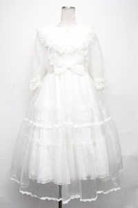 Angelic Pretty / Happy Humming Bunnyワンピースセット 白 S-24-12-08-056-AP-OP-AS-ZS