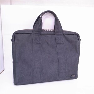 T5288 【本物保証】 PORTER ポーター ブリーフケース ビジネスバッグ キャンバス グレー系