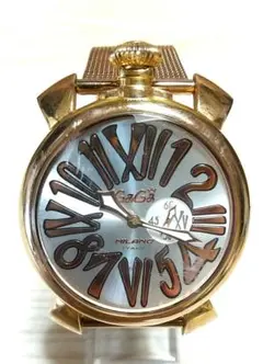 ガガミラノ マヌアーレ46 スリム ゴールド メンズ腕時計 スレあり