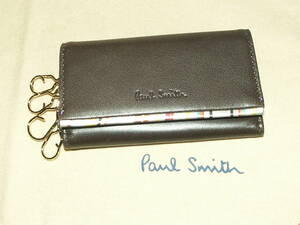 PWU311　新品本物即決　ポールスミス　Paul Smith　牛革/羊革　マルチスワール　4連　キーケース　Dブラウン