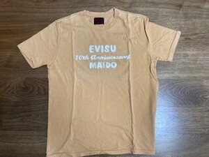 EVISU 10 th MAIDO Tシャツ 薄オレンジ Mサイズ