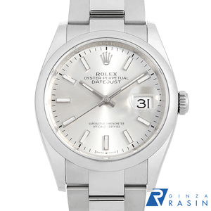 ロレックス デイトジャスト36　 126200 シルバー バー 3列 オイスターブレス ランダム番 中古 メンズ 腕時計