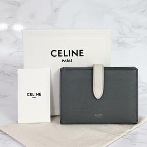 《大特価！》 セリーヌ CELINE 二つ折り財布 マルチファンクション グレー 6836427