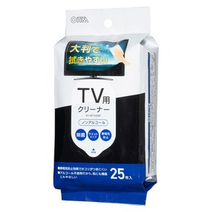 テレビ画面クリーナー TV用クリーナー 除菌タイプ 25枚入｜AV-MTV25BF 01-3157 オーム電機