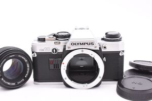 OLYMPUS オリンパス OM10 シルバーボディ フィルムカメラ + OM-SYSTEM ZUIKO MC AUTO-S 50mm F/1.8 レンズ (t9617)