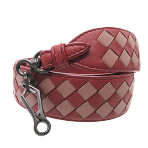 新品同様 ボッテガヴェネタ 563992 イントレチャート レザー レッド 赤 ショルダーストラップ 1062 BOTTEGA VENETA