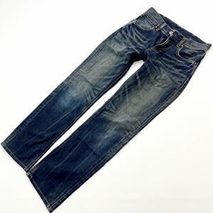 ラングラー ☆ Wrangler W04722 渋めな色落ちと雰囲気◎ デニムパンツ ストレート ダークブルー ジーンズ W28 アメカジ 古着MIX■Ja5698