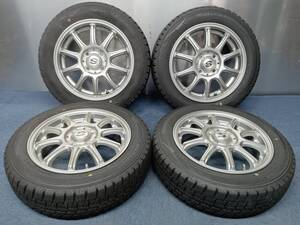 ★8-8.5分山★21年製★ ダンロップWINTER MAXX WM02 155/65R14　社外ホイール 14×4.5J +45 4H-100 4本セット スタッドレス　G1315