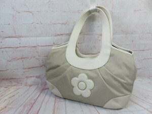 タグ付 MARY QUANT マリークワント トートバッグ 鞄 ナイロンバッグ 224-811855-040-0 ベージュ 991782122＃4