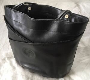 [ GUCCI ] old gucci leather bag グッチ ブラック本革 レザー ショルダー トート バッグ 査定歴有り 正規品 [ 美品 ]