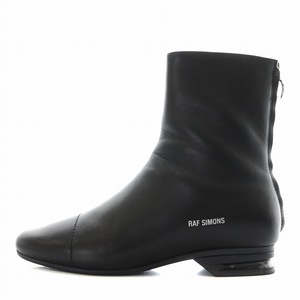 ラフシモンズ RAF SIMONS RUNNER 2001-2 high ショートブーツ レザー ジップアップ 43 28.0cm 黒 ブラック HR790001L /NW15 メンズ