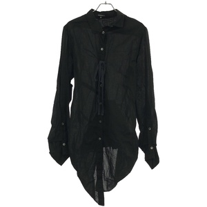 ANN DEMEULEMEESTER アンドゥムルメステール 2007AW ボンテージリボンロングシャツ 352-21-87053 ブラック 36 ITRLAP3U5XL4