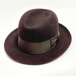 50s ビンテージ　ROYAL STETSON　ロイヤルステットソン　７ １/８　ブラウン　焦茶色　７ １/８　フェドラハット　　