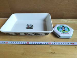 コレクション　昭和　レトロ　アンティーク　グラタン皿　ディズニー　ミッキー　缶　料理皿