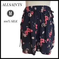 ALLSAINTS 花柄 ショートパンツ Mサイズ 100%シルク　　ボトムス