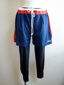 『FILA』レギンス＆短パンセット＊定価3900円＊《紺/Mサイズ》