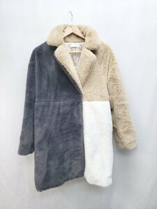 ■ CECIL McBEE セシルマクビー 長袖 ファージャケット サイズM ベージュ ホワイト グレー レディース P