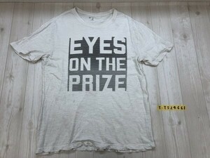 GAP ギャップ メンズ ボーダー文字プリント 半袖Tシャツ M 杢グレー