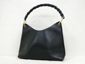 ◆美品◆GUCCI グッチ◆バンブー◆カーフ レザー 本革◆ハンド バッグ◆ブラック ゴールド金具◆イタリア製◆肩掛け◆A5277