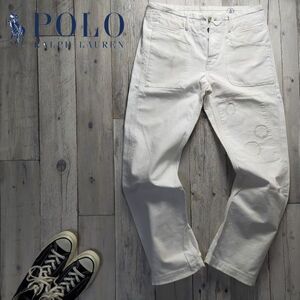 ☆POLO RALPH LAUREN ポロ ラルフローレン☆シンチバック ペンキ リペア加工 パンツ 30 S1658