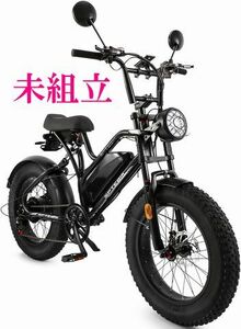 未使用 SPTEBIK 電動自転車 ファットバイク 20インチ 極太タイヤ ウインカー バックミラー 500Ｗモーター 48V10Ah 公道走行不可 