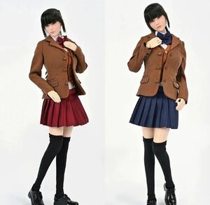 1/6スケール 女性フィギュア衣装セット　学生服　女子高生コーデ　上質フルセット　ミニスカート　セーラー　可愛い　セクシー