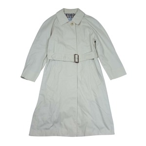 Aquascutum アクアスキュータム 英国製 旧タグ Balmacaan Coat バルマカーン ステンカラー コート ベージュ系【中古】 【即決】