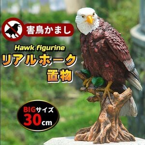 鳥よけ 鷹 鷲 タカ ワシ 置物 リアルイーグル 害鳥 オブジェ カラス 野鳥 ハト スズメ 30cm 大迫力 効果絶大 ムクドリ ホーク