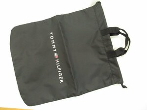 TOMMY HILFIGER トミーヒルフィガー 新品同様 ロゴ入り 巾着ひも付き エコバッグ トートバッグ ブラック★クロゆパ3可★o0102