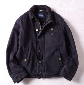 ROARK REVIVAL ロアークリバイバル AXEMAN JACKET 裏ボア ワークジャケット デッキ ミリタリー コットン ブルゾン メンズ (S) 黒 ●r-454