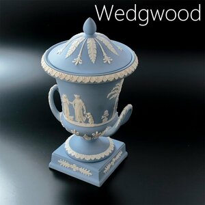 【古美味】希少！レア！Wedgwood Jasper ウェッジウッド ジャスパー 脚付 蓋付壷 茶道具 保証品 s6YA