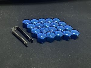 ★ ホイールナット カバー 20個セット　4穴・5穴用 19mm 青　ブルー　光沢　ツヤあり 新品未使用　★