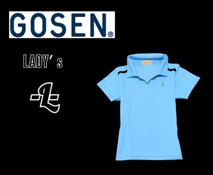 送料無料 レディースL◇GOSEN◇半袖ポロシャツ 水色