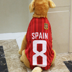 ☆ 送料 無料 ☆ ♪ 新品 かわいい かっこいい ♪ ワン ちゃん 犬 サッカー メッシュ タンクトップ ユニフォーム 服 スペイン サイズ S